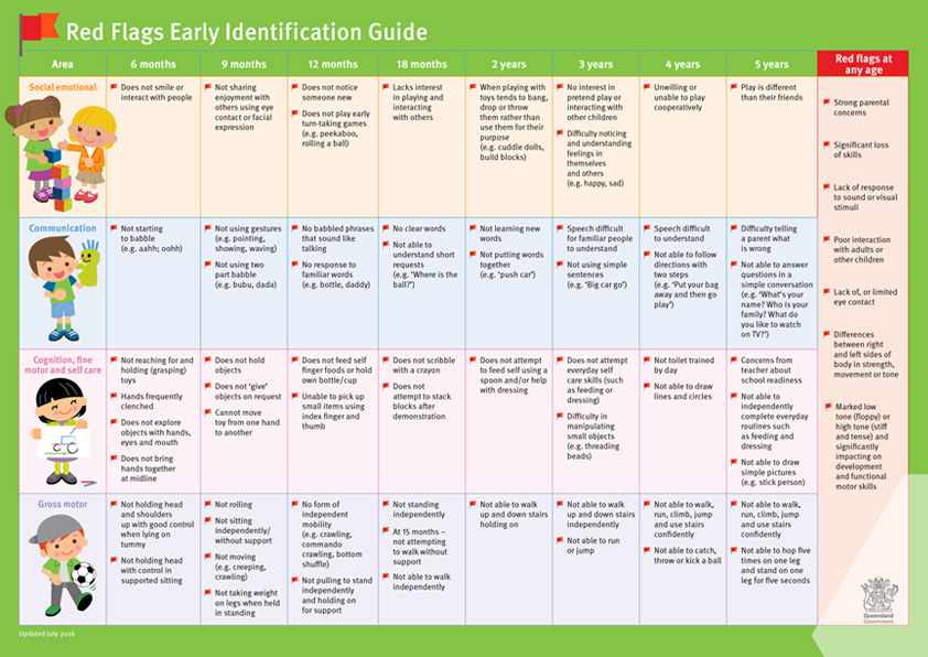 Thumbnail of Red Flags Early Identification Guide (Birth to 5 years) brochure