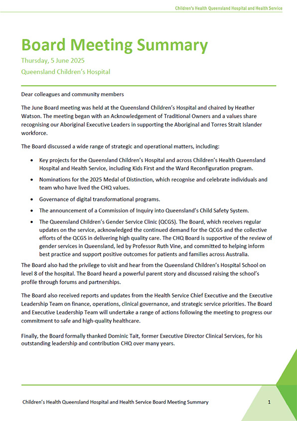 Thumbnail of Board meeting summary June 2025