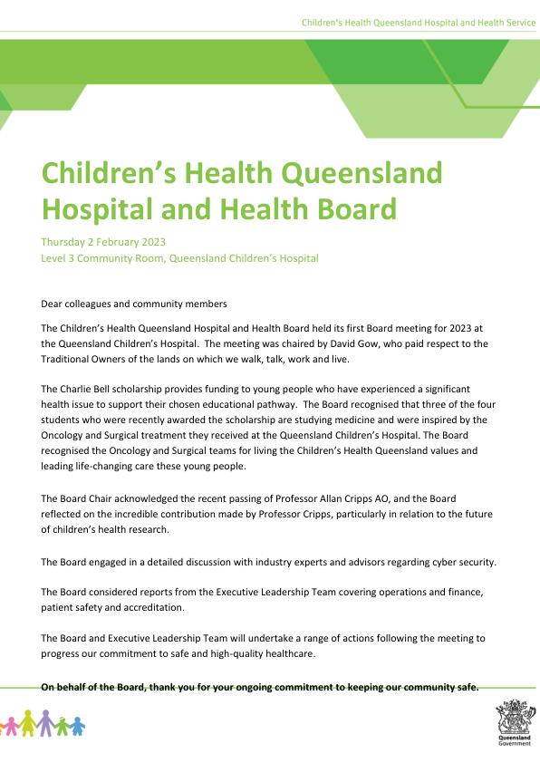 Thumbnail of Board meeting summary February 2023