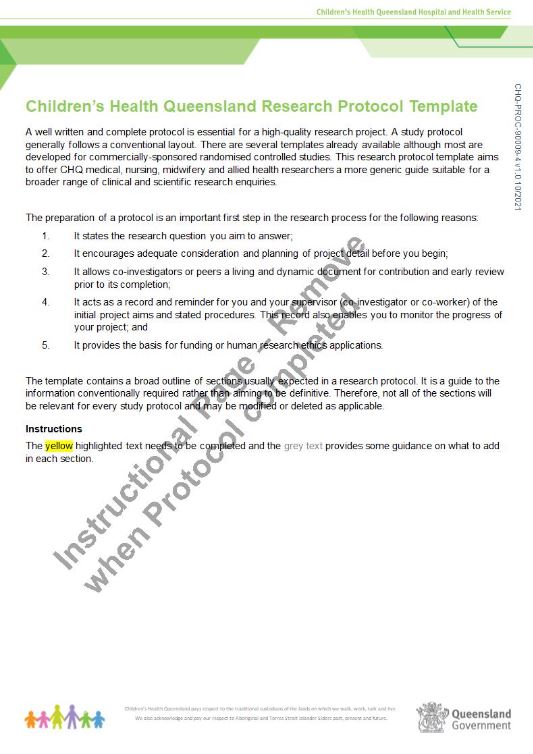 Thumbnail of Standard Risk Protocol Template