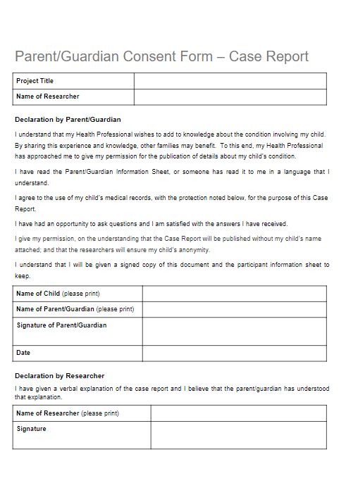 Thumbnail of Case Report Consent Form