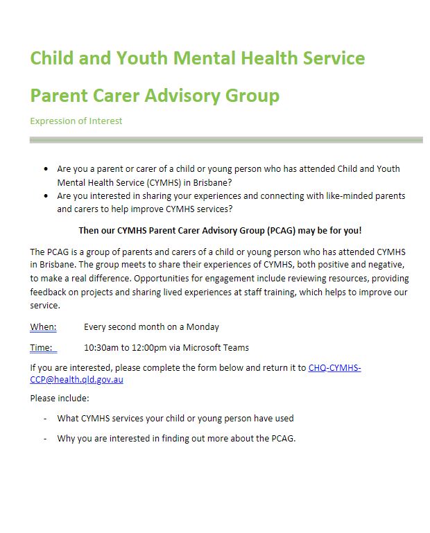 Thumbnail of CYMHS Parent Carer Advisory Group