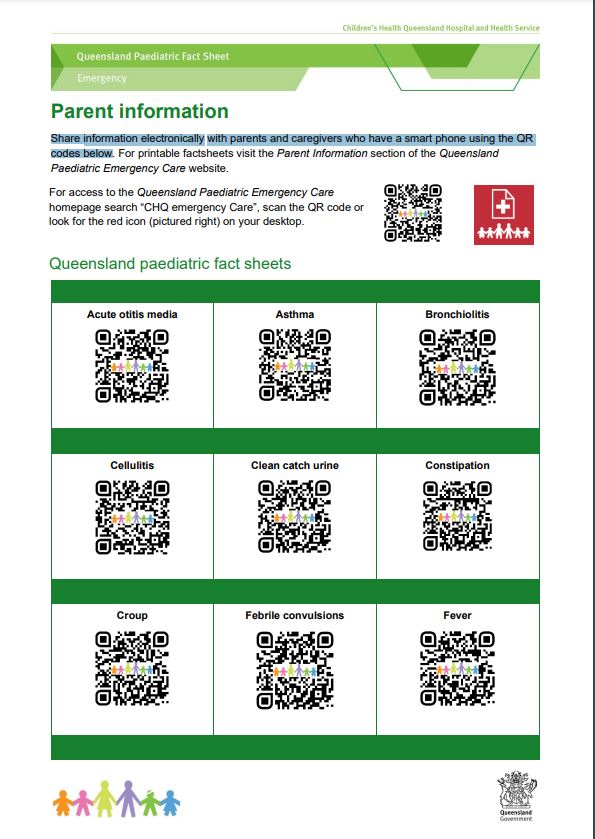 Thumbnail of Paediatric health information QR codes