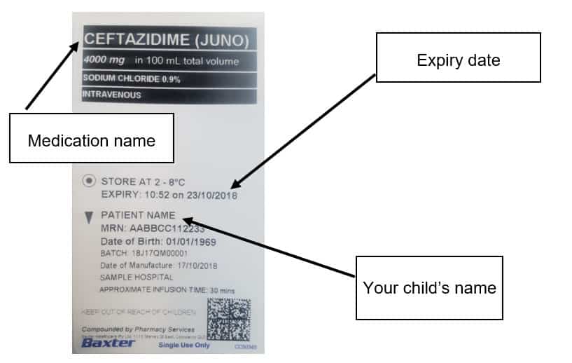 Label on Ceftazidime Intermate™ Device (option 1)