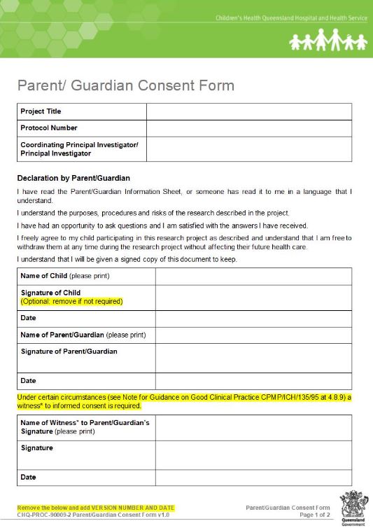 Thumbnail of Parent and Guardian Consent Form
