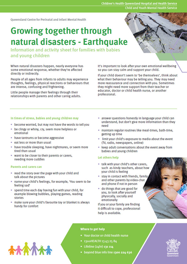 Thumbnail of Earthquake – Growing together through natural disasters information sheet