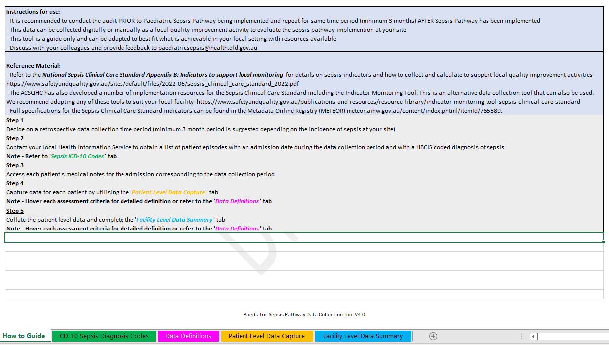 Thumbnail of Paediatric Sepsis Data Collection Tool