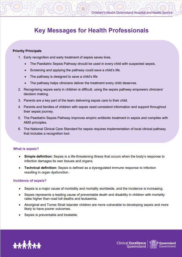 Thumbnail of Sepsis Key Communication Messages for health professionals
